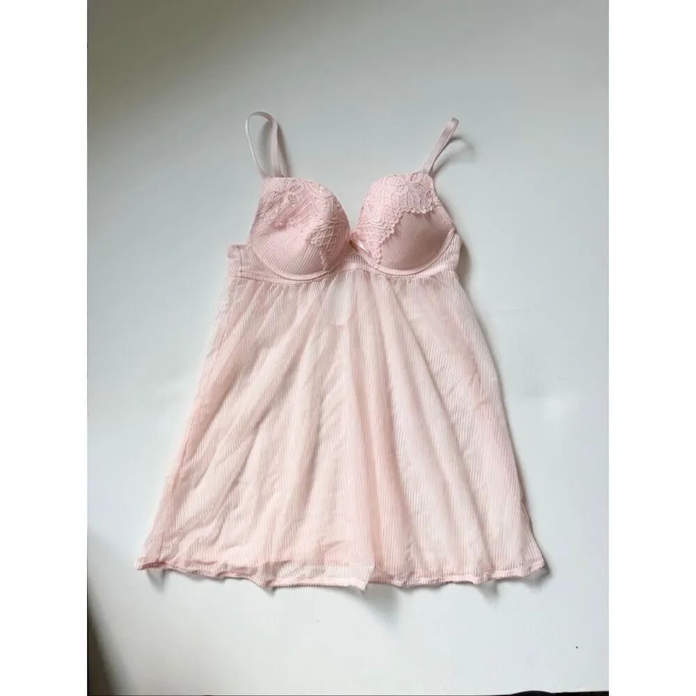 Daisy Fuentes lace longline molded cup babydoll DF 2288 size Medium
